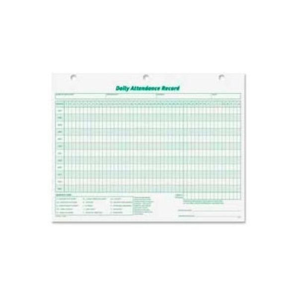 Tops Business Forms Tops® Daily Attendance Record Forms, 11" x 8-1/2", White, 50 Sheets/Pack 3284